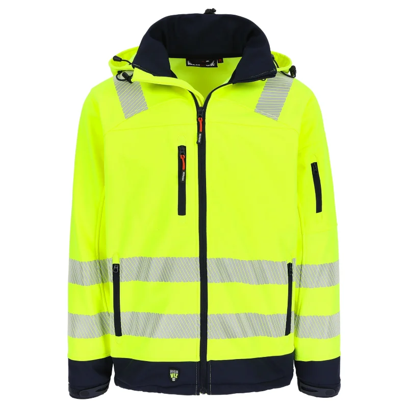 Herock Gregor high-vis softshell jas in fluo geel / navy