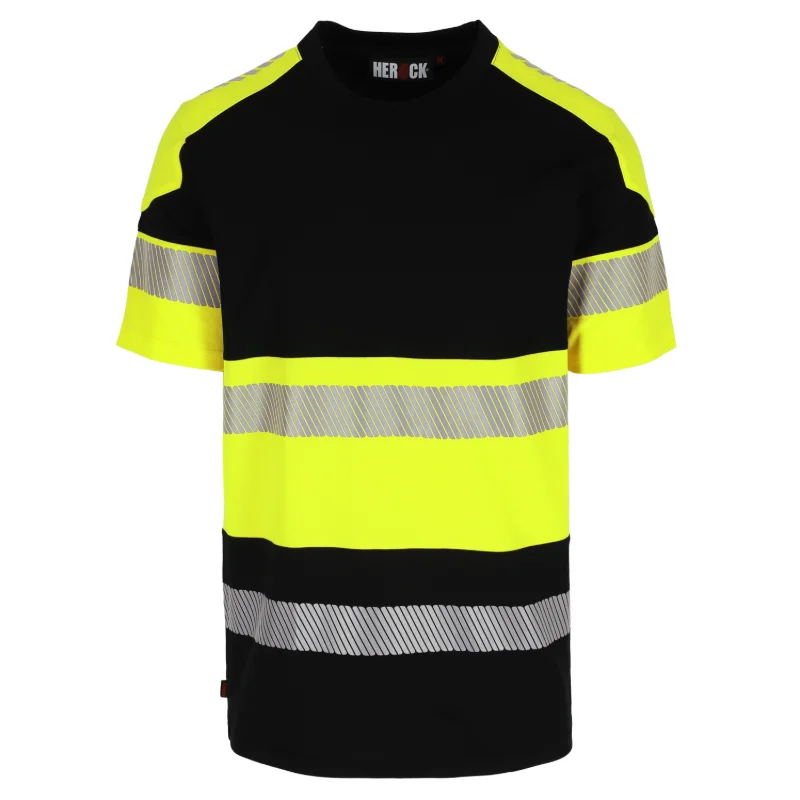 Herock Lumin high-vis T-shirt korte mouw in zwart / fluo geel