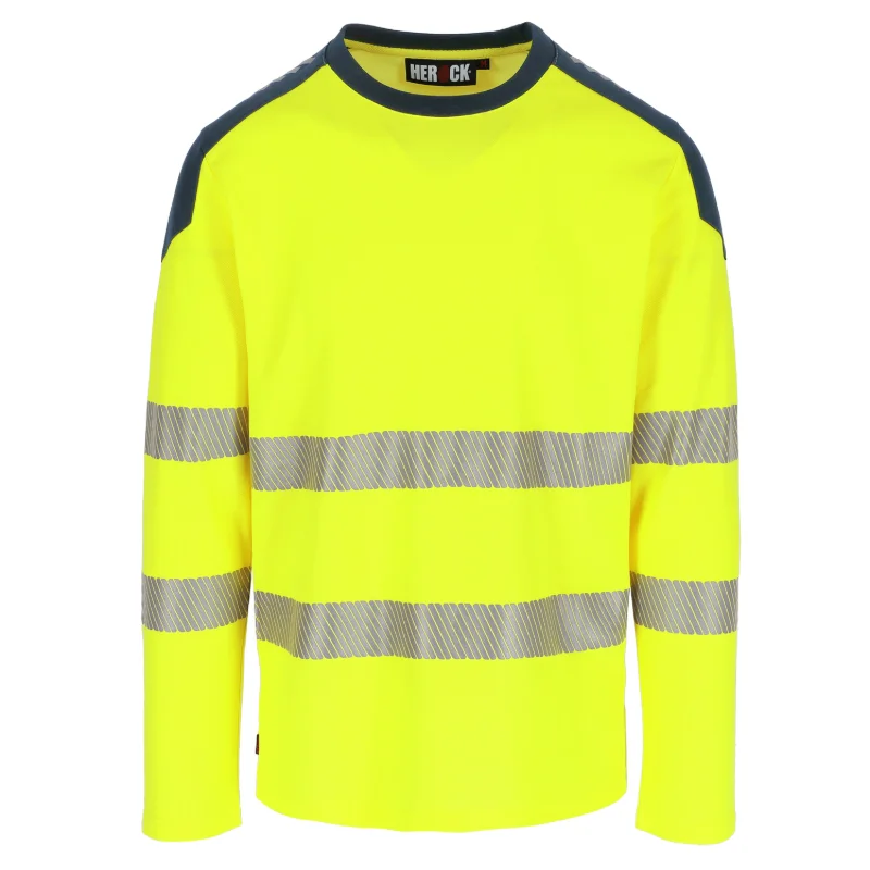 Herock Lunar high-vis T-shirt lange mouw in fluo geel / navy