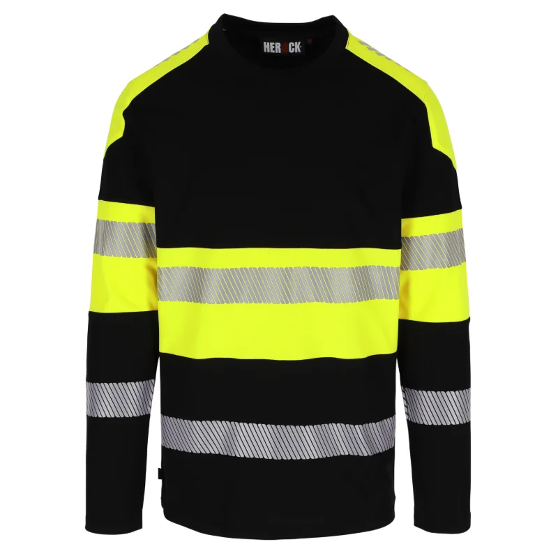 Herock Nimbus high-vis T-shirt lange mouw in zwart / fluo geel