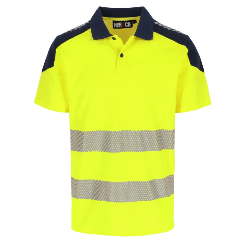 Herock Orbit high-vis polo korte mouw in fluo geel / navy