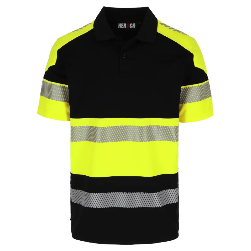 Herock Vega high-vis polo korte mouw in zwart / fluo geel