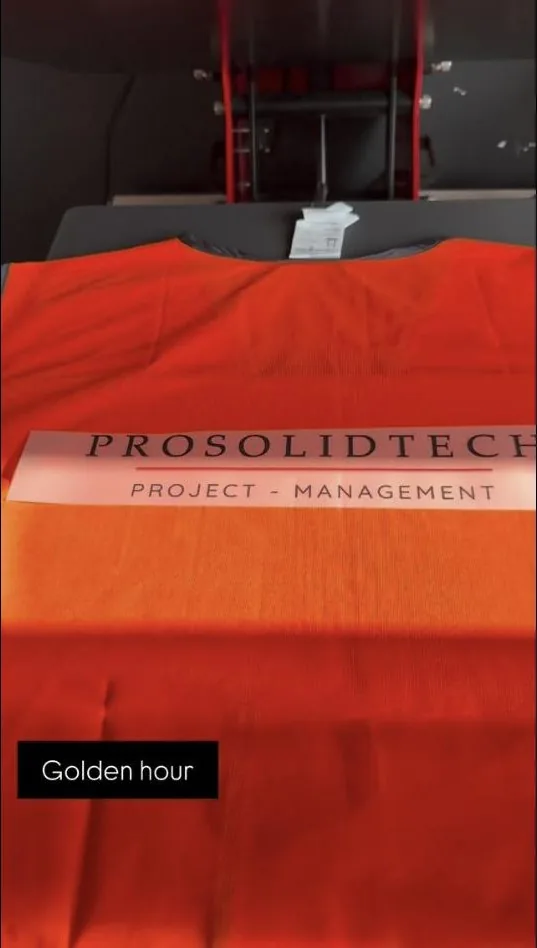 Oranje shirts met logo van Prosolidtech