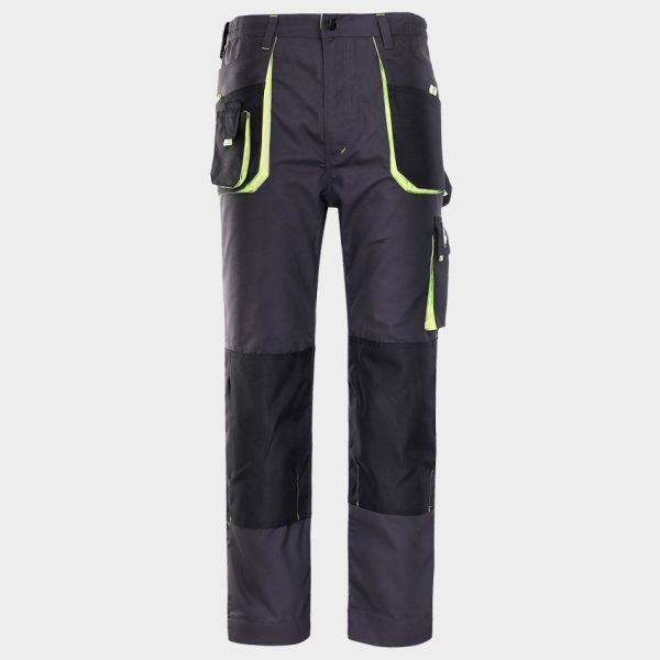 Kastor grijs met groen werkbroek
